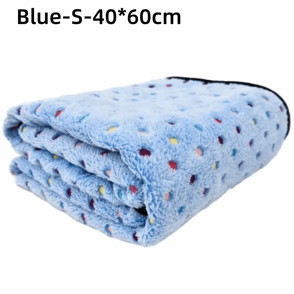 Ultra-Soft Coral Fleece Pet Blanket for Cats & Dogs | 3 Sizes Pet Bed Blanket Richie's Blue-S
