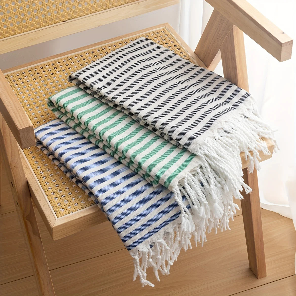 Extra-Large Turkish Beach Towel – Striped Quick-Dry Yellow Beach Towel Richie's