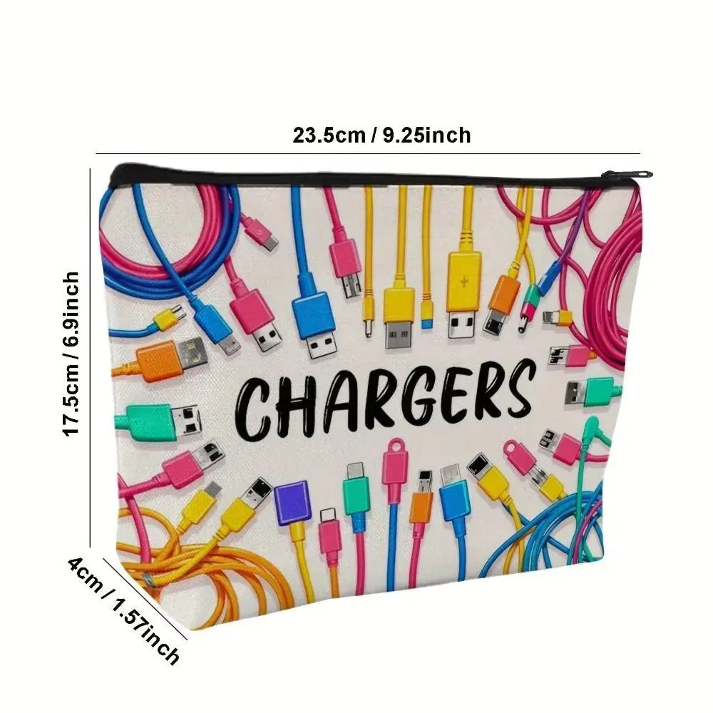 Canvas Cable Organizer Pouch Zipper Bag – Large Capacity Cable Organizer Pouch Richie's