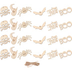 60Pcs Blank Wood Slices Halloween DIY Craft Cutouts & Ornaments DIY Wood Craft Kit Richie's