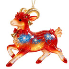 Rhinestone Goat Hanging Ornament – Acrylic Zodiac Charm Set Holiday Ornament Set Richie's 2-1PC