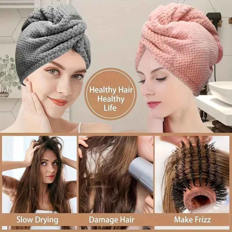 Microfiber Hair Towel Wrap – Quick Dry Turban for All Hair Types Microfiber Hair Towel Richie's