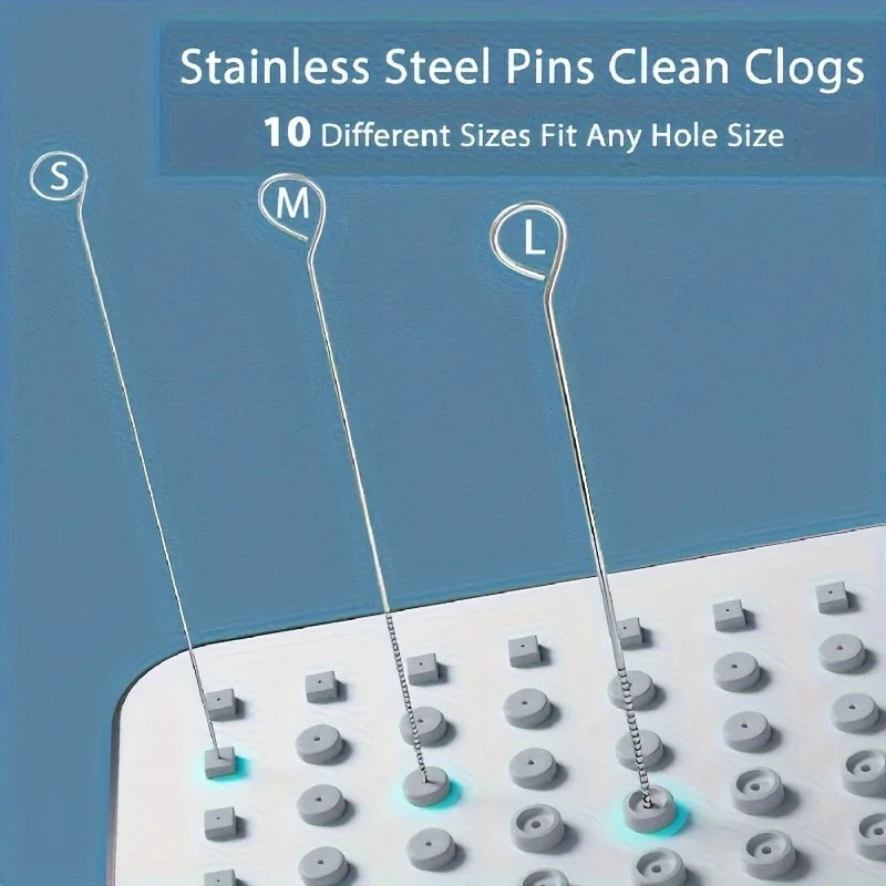 10-Pc Stainless Steel Shower Head Nozzle Cleaning Needle Set Shower Cleaning Brush Richie's