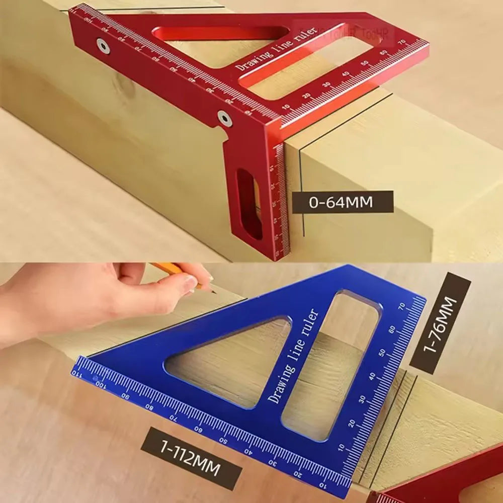 Aluminum Alloy Woodworking Square Protractor Miter Triangle Ruler Woodworking Measuring Ruler Richie's