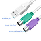 FUCHU USB Male to PS/2 Female Adapter – Mouse & Keyboard USB Adapter Richie's