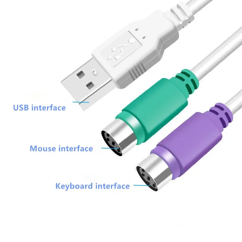 FUCHU USB Male to PS/2 Female Adapter – Mouse & Keyboard USB Adapter Richie's