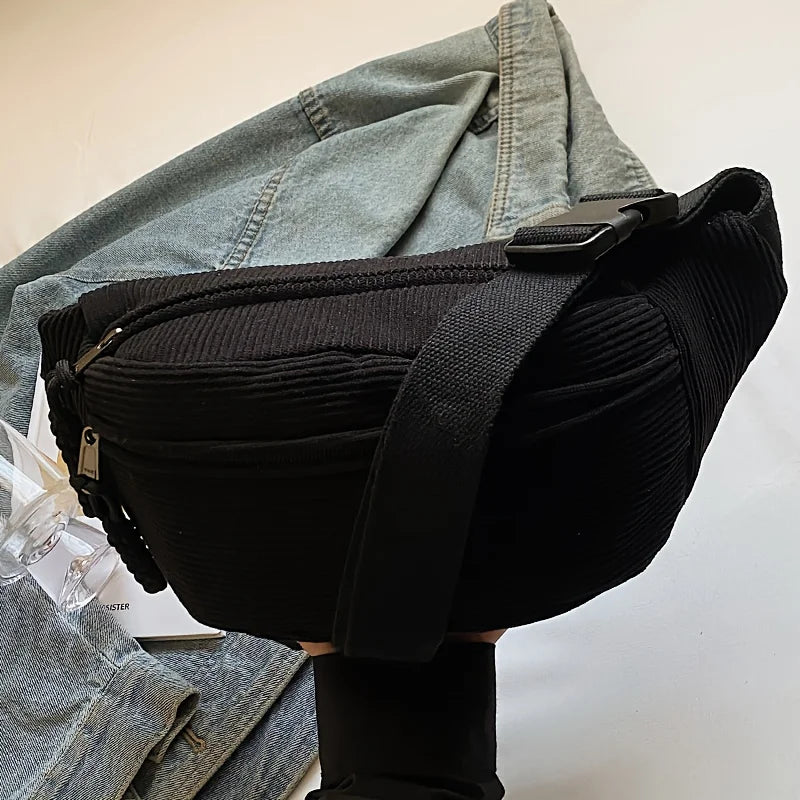 Women's Vintage Corduroy Crossbody Waist Bag | Multi-Pocket Crossbody Waist Bag Richie's