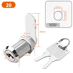 Zinc Alloy Drawer Lock with 2 Keys – 16 to 30mm Cabinet Lock Cabinet Drawer Lock Richie's 20mm