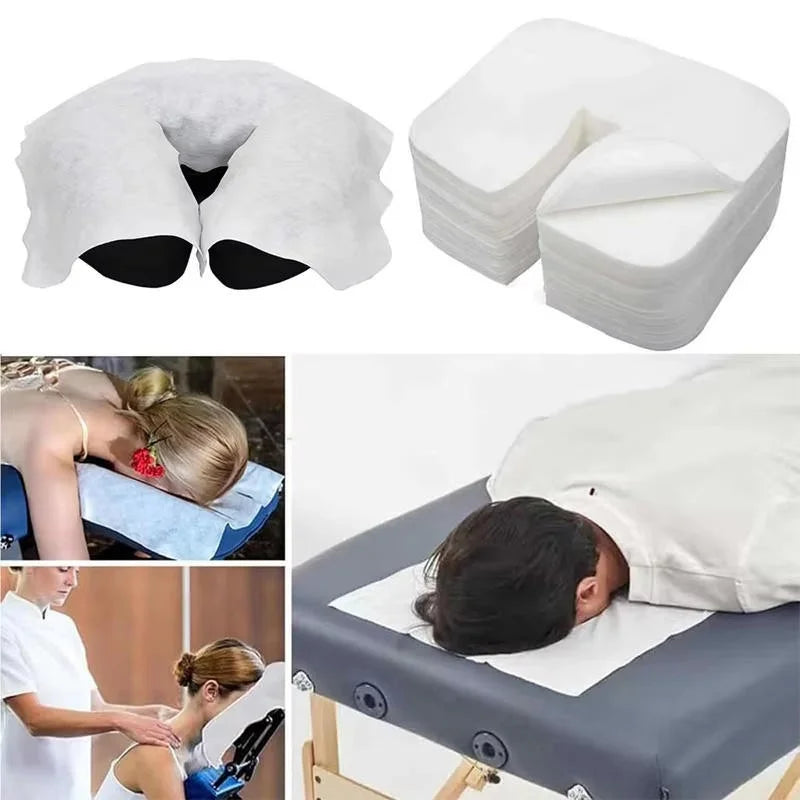 100pcs Disposable U-Shape Face Pillow Covers – Massage Bed Non-Woven Massage Bed Accessories Richie's