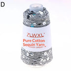 Sequin Cotton Yarn 50g Ball – Glitter Knitting & Crochet Thread Sequin Craft Yarn Richie's D