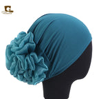 Women's Ruffle Flower Turban Hat – Headscarf & Sleep Cap Women's Turban Hat Richie's blue