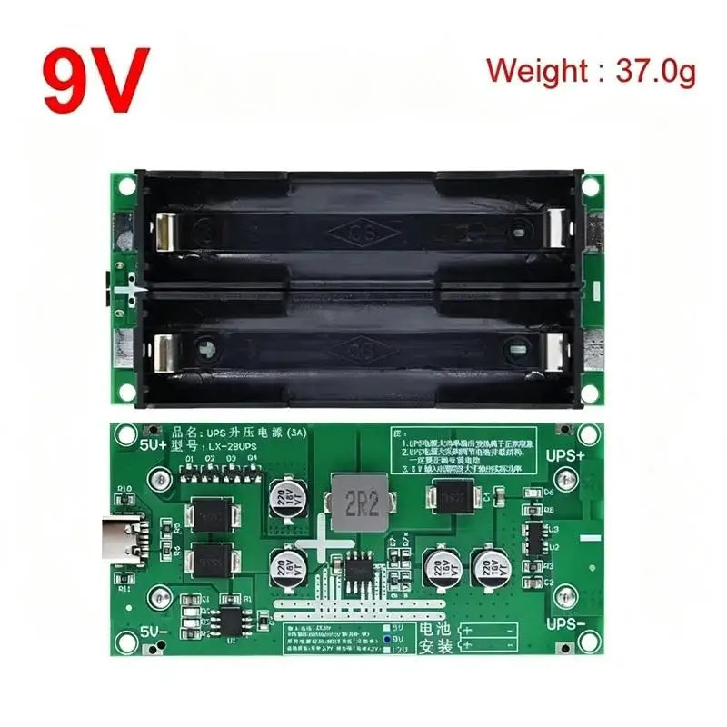 18650 UPS Module Type-C 15W | 5V 9V 12V Boost DIY Board UPS Charger Module Richie's 3A 9V