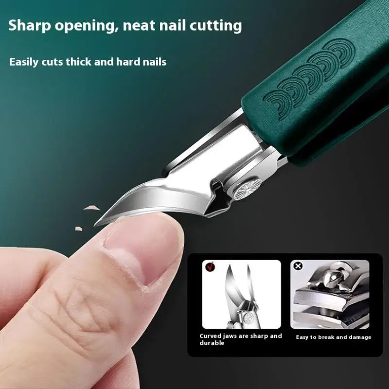 Anti-Splash Slanted Nail Clipper – Stainless Steel Toenail Tool Nail Clipper Richie's