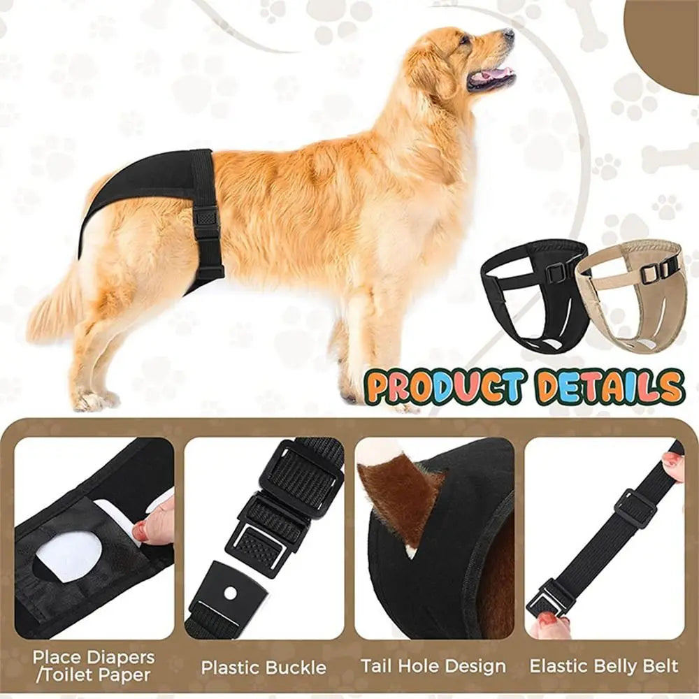 Washable Dog Physiological Pants & Sanitary Briefs + 3 Diapers Dog Sanitary Pants Richie's