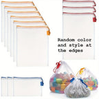 12-Pack Washable Mesh Drawstring Storage Bags – Reusable Mesh Storage Bags Richie's