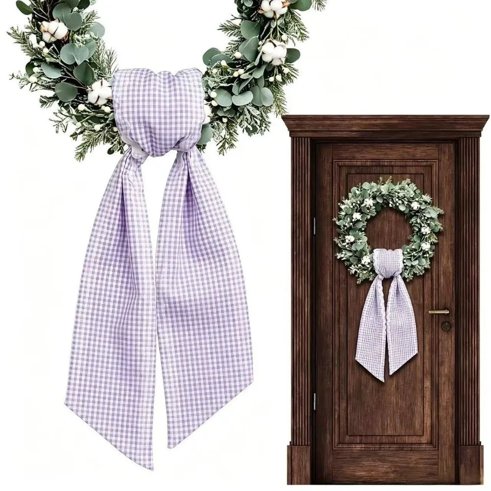 Cloth Wreath Sash Ric Rac Gingham Trim – Basket & Door Décor Decorative Sash Richie's A