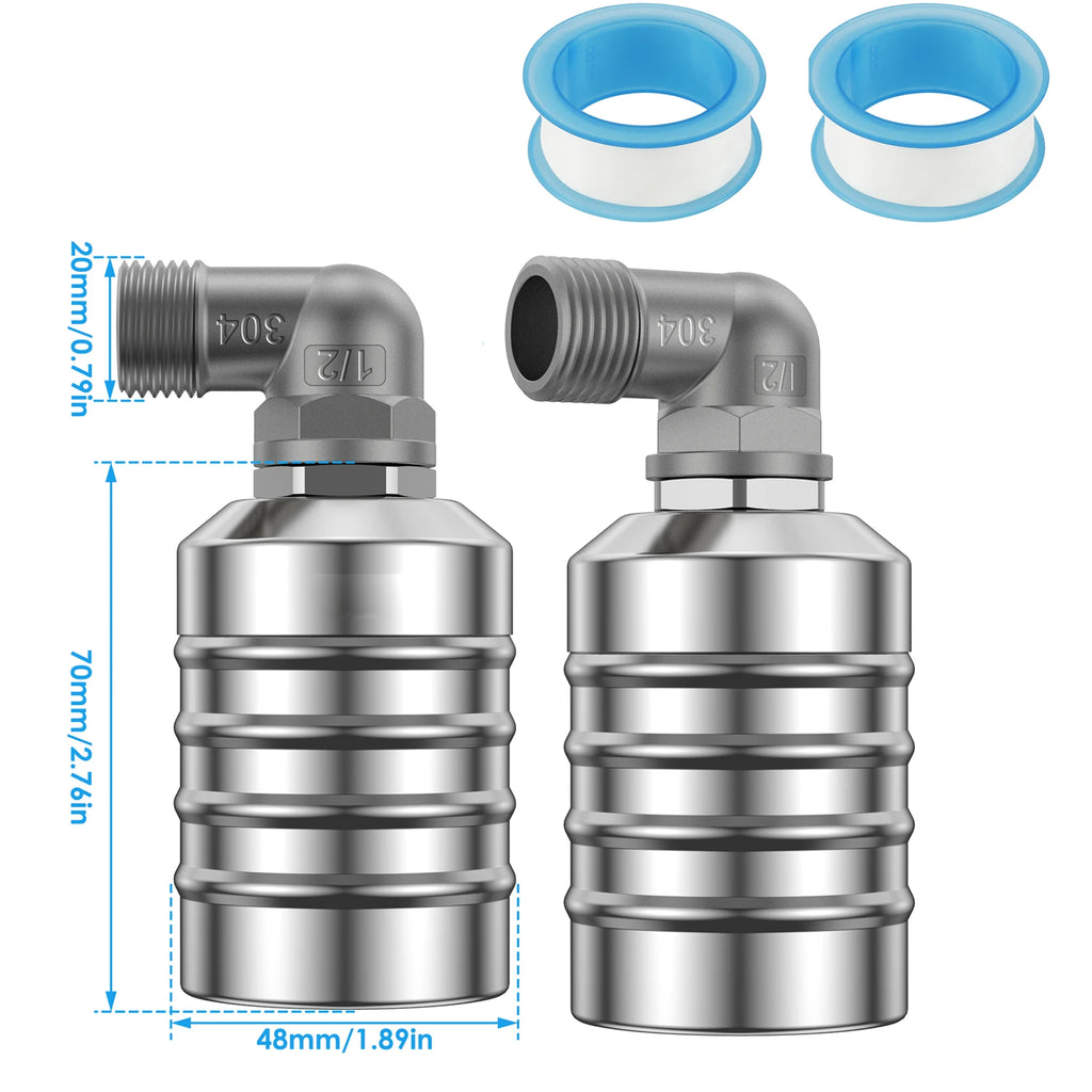 Stainless Steel Float Ball Valve – Auto Water Level Control 1/2" Float Ball Valve Richie's D 2-piece set