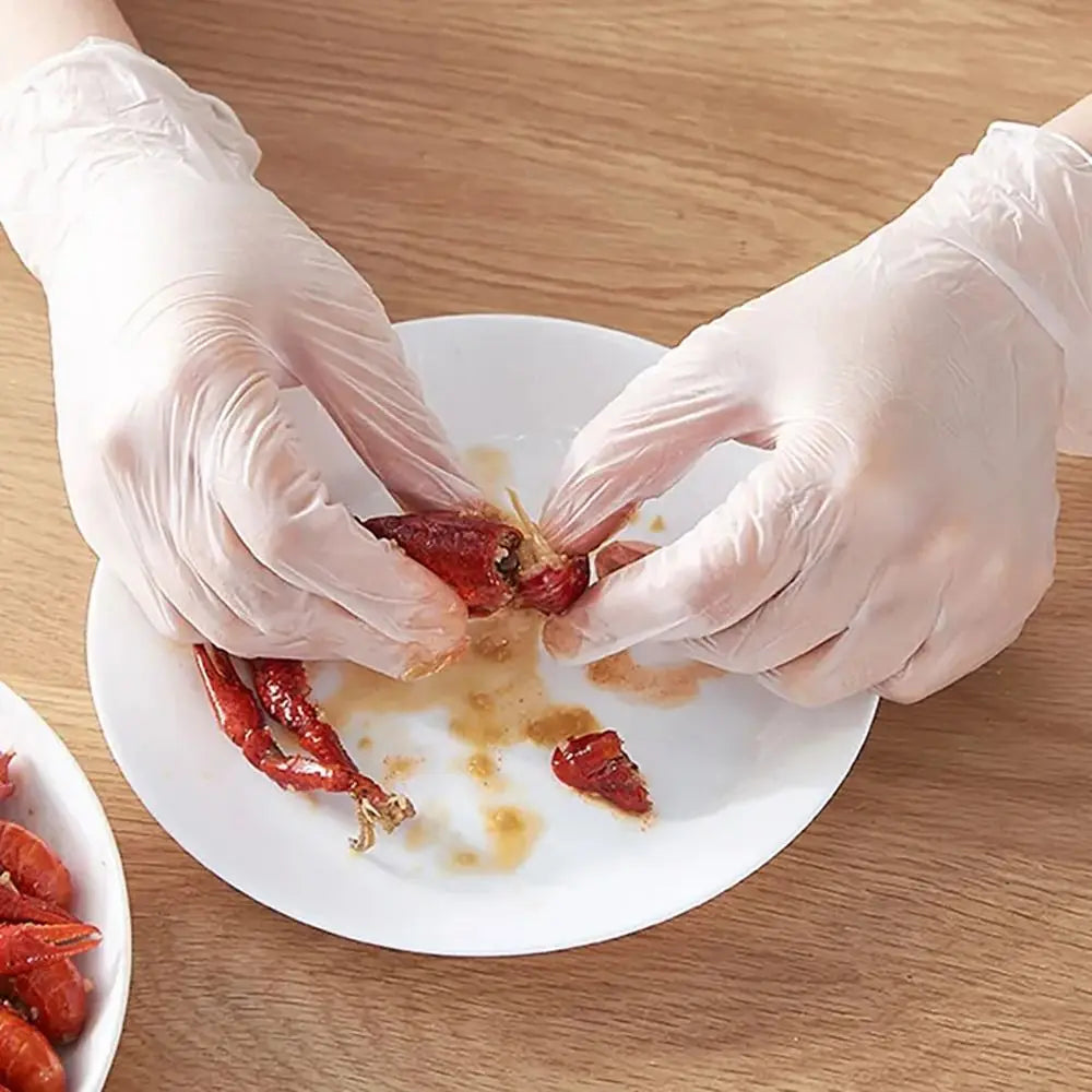 100Pcs TPE Disposable Gloves – Latex-Free, Non-Slip, Transparent Disposable Gloves Richie's