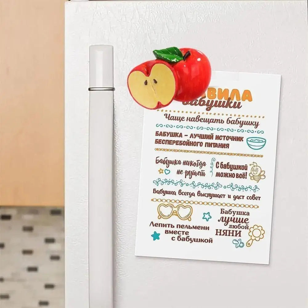 3D Fruit Fridge Magnets – Realistic Resin Refrigerator Stickers Decorative Fridge Magnet Richie's