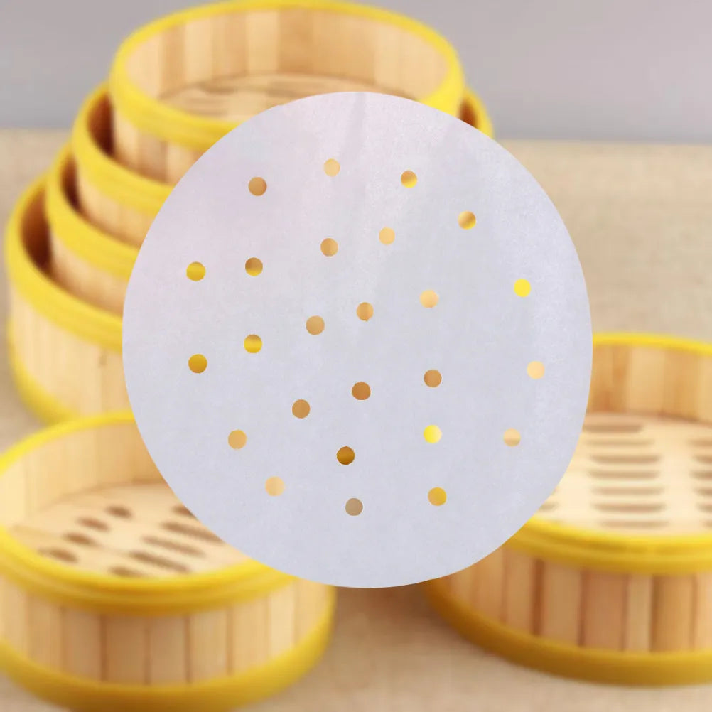 400Pcs 7-Inch Round Steamer Paper Liners Non-Stick Air Fryer Mats Steamer Paper Liners Richie's