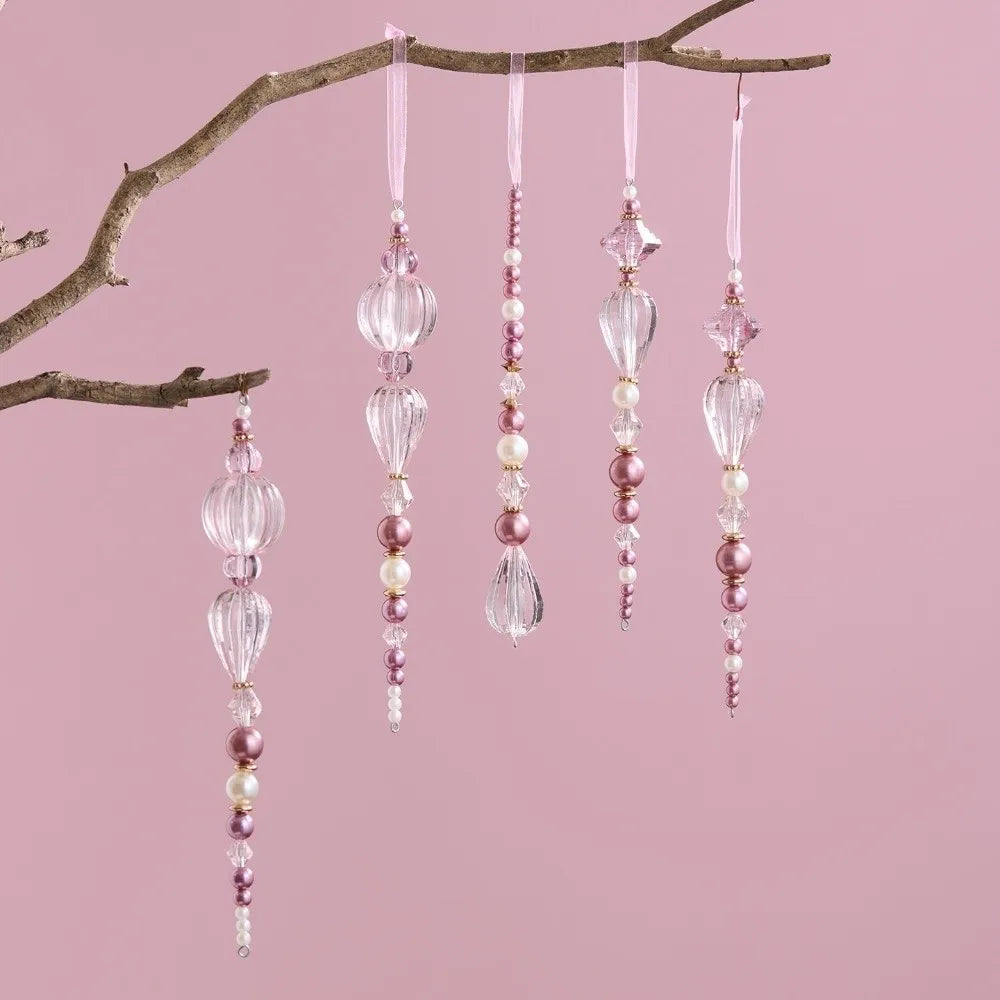 Pink Acrylic Crystal Pendant Christmas Tree Hanging Ornament Christmas Tree Ornament Richie's