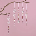 Pink Acrylic Crystal Pendant Christmas Tree Hanging Ornament Christmas Tree Ornament Richie's