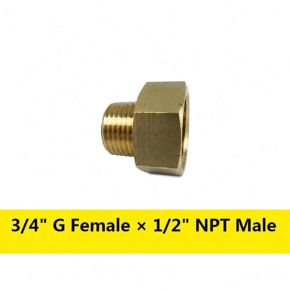 Brass G BSP Female to NPT Male Thread Pipe Fitting Adapter Pipe Fitting Adapter Richie's G 3-4- F x1-2- NPT M