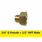Brass G BSP Female to NPT Male Thread Pipe Fitting Adapter Pipe Fitting Adapter Richie's G 3-4- F x1-2- NPT M
