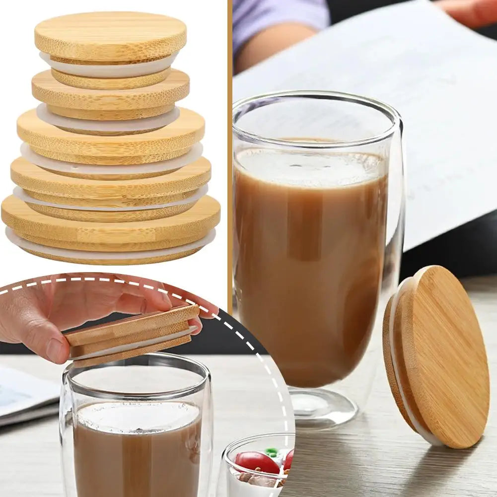 Round Wood Mason Jar Lids with Silicone Seal – 5 Sizes Mason Jar Lid Richie's