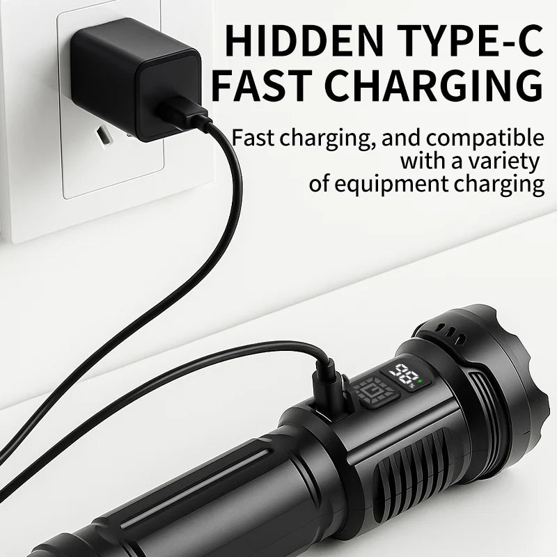 CY-016 LED Flashlight Digital Display Side Lamp Type-C IPX4 LED Flashlight Richie's