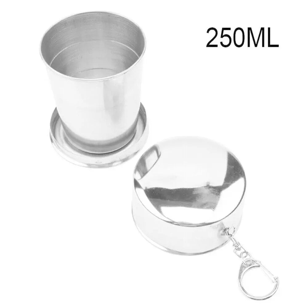 Collapsible Stainless Steel Travel Cup with Keychain & Lid Collapsible Travel Cup Richie's 250ml