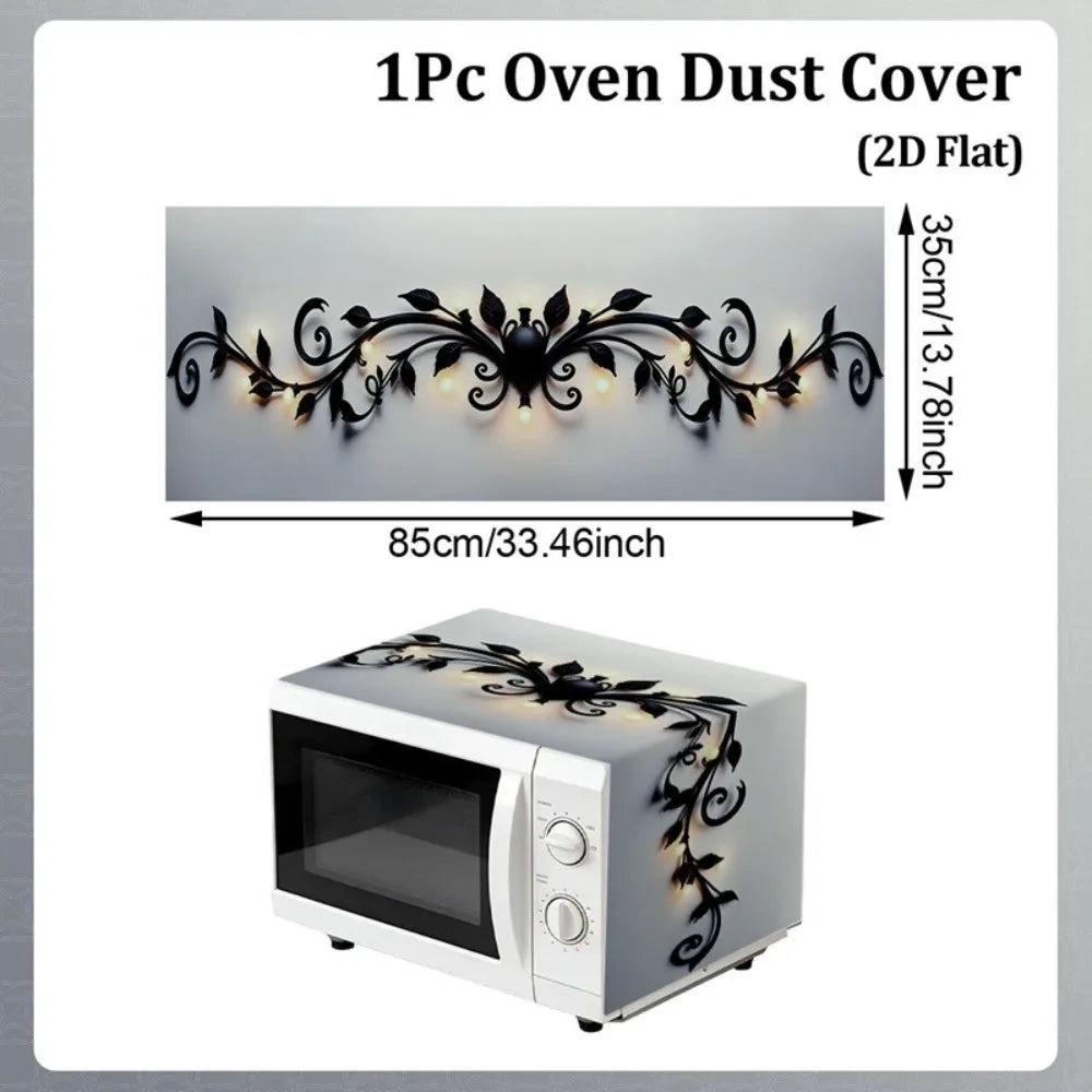 Floral Microwave Cover Waterproof Dust Protector Mat | Polyester Appliance Dust Cover Richie's