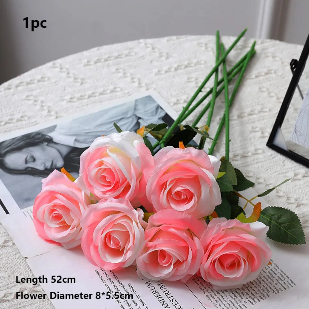 Silk Artificial Rose – 8 Colors for Party & Home Decor Artificial Silk Flowers Richie's Fresh Pink