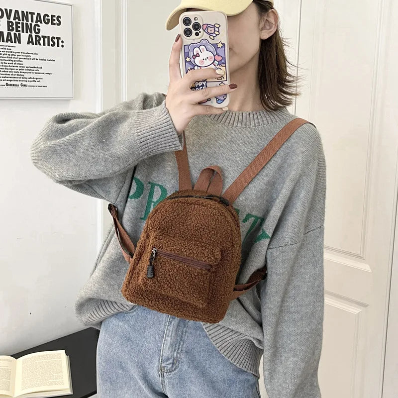 Women's Mini Corduroy Backpack – Casual Small Bookbag Mini Backpack Richie's