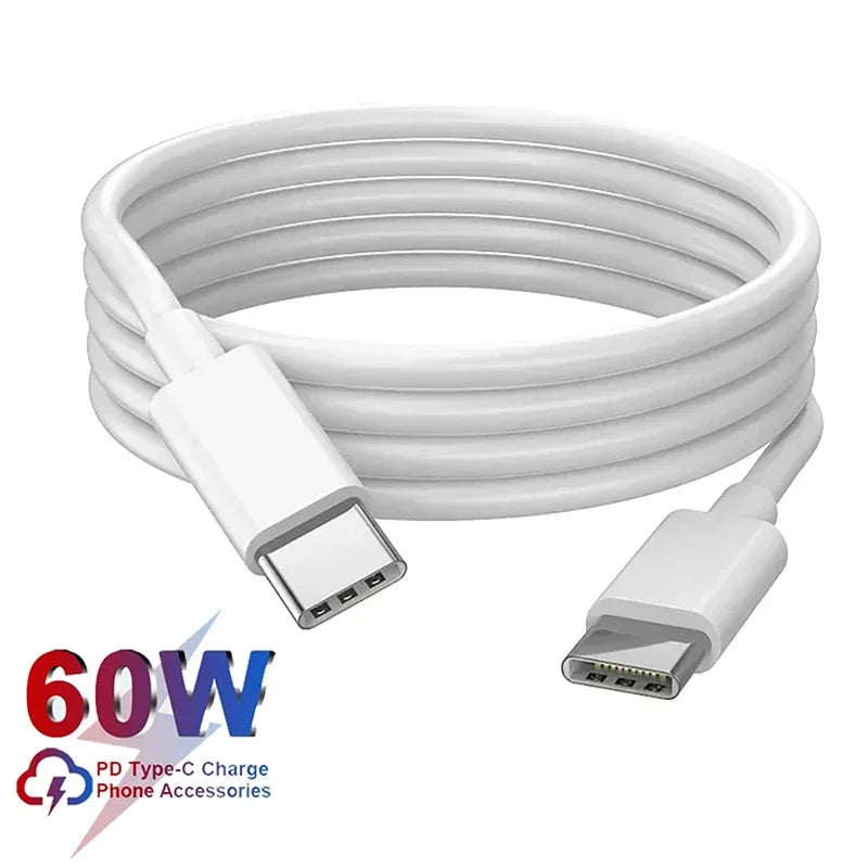 FUCHU PD 60W USB-C to USB-C Fast Charge Data Cable 1M 2M USB-C Charging Cable Richie's