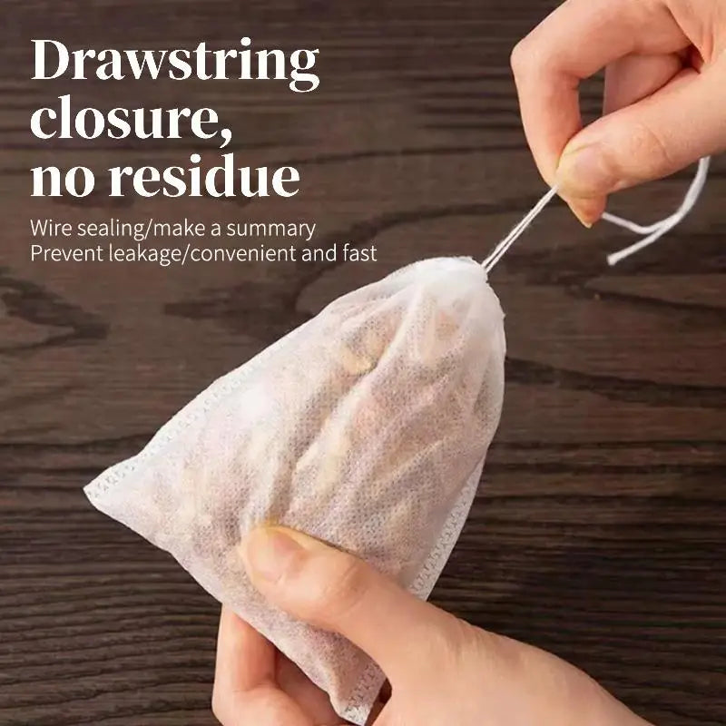 100 Pcs Drawstring Tea Bags – Disposable Empty Filter Pouches Tea Filter Bags Richie's