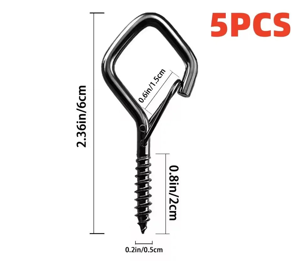 Square Snap Safety Hooks – Anti-Drop, Multi-Use, 1–10 Pcs Safety Hanging Hooks Richie's 5 PCS