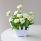 Pink Artificial Potted Flowers – Faux Plant Indoor Home Décor Artificial Potted Flower Richie's White