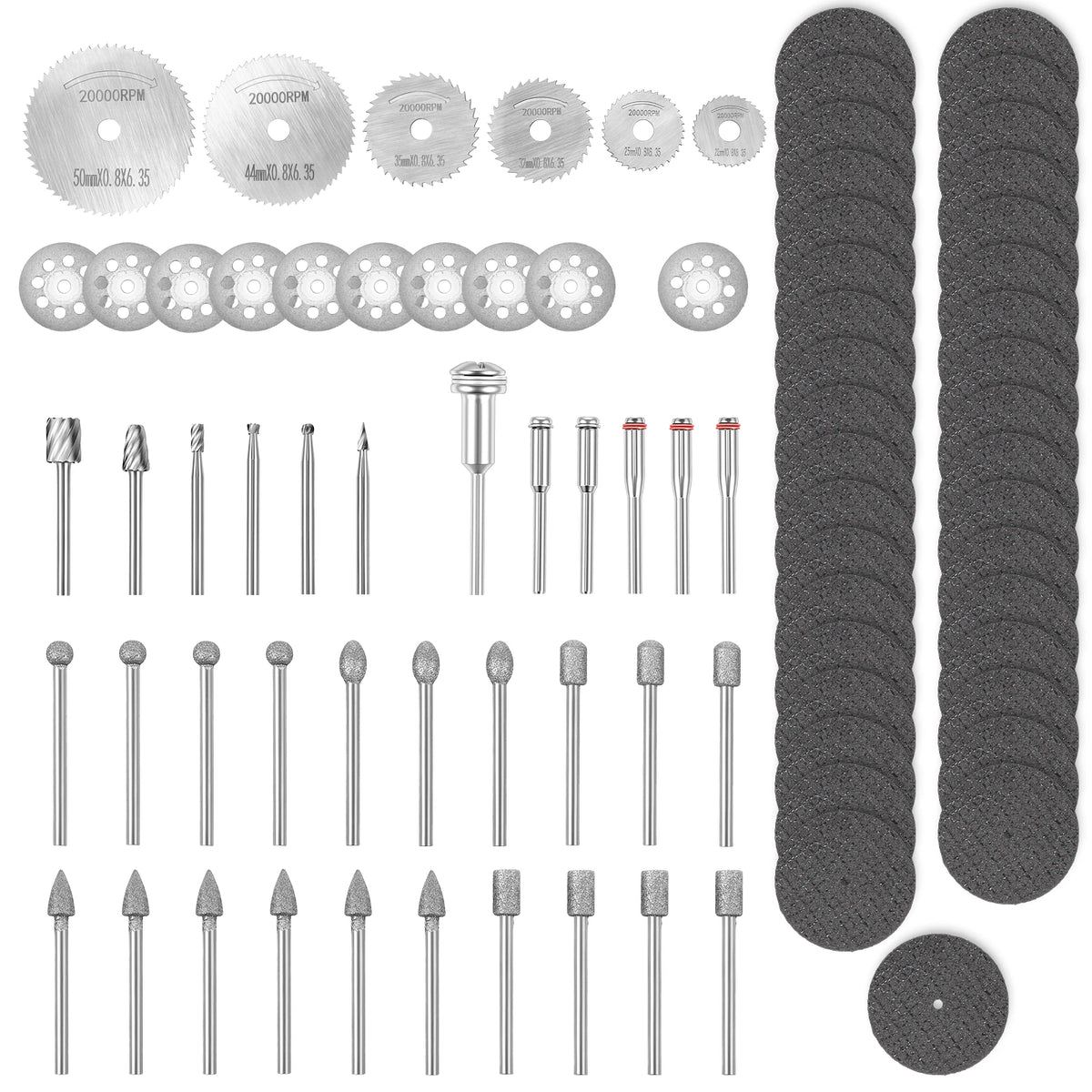 Rotary Tool Accessories Set – HSS Blades, Diamond Wheels & Burrs Rotary Tool Accessory Set Richie's 1 set Multipurpose Cutting