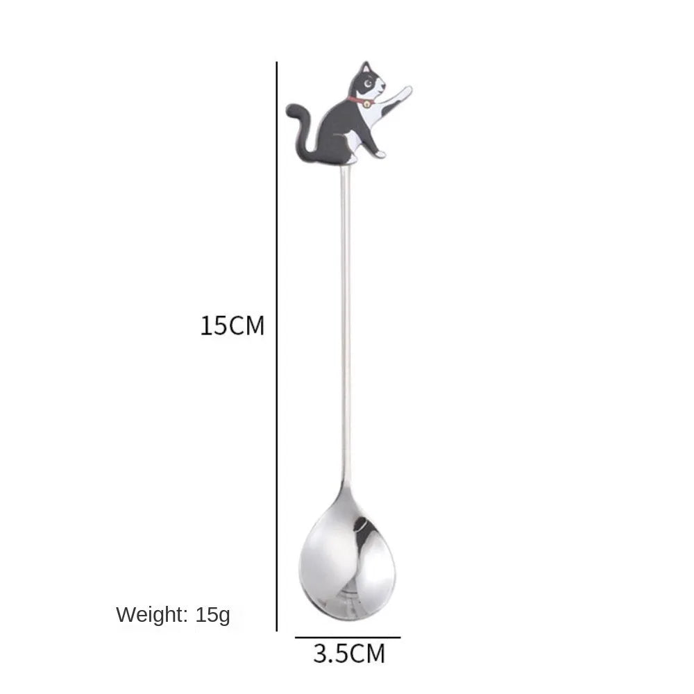 Cartoon Cat Coffee Spoon – Japanese Korean 304 Stainless Steel Decorative Spoon Richie's --1