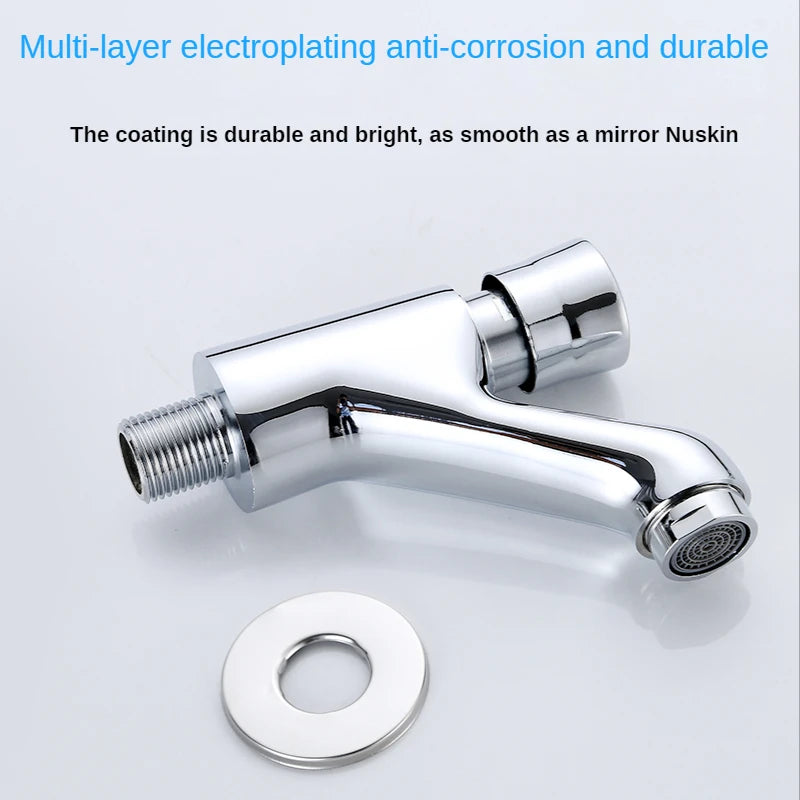 Wall-Mounted Self-Closing Brass Basin Faucet – Delay Valve Basin Faucet Richie's