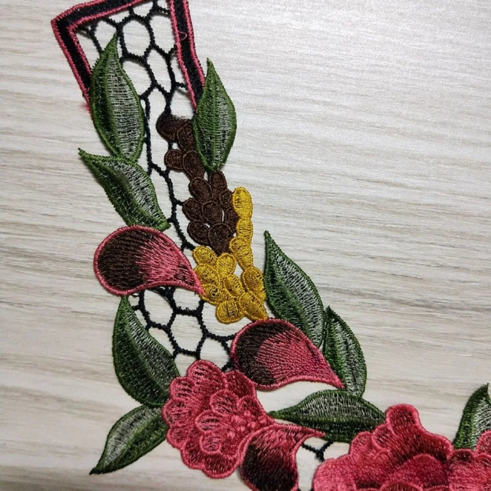3D Floral Lace Collar Applique – Detachable Embroidered Patch Collar Applique Patch Richie's