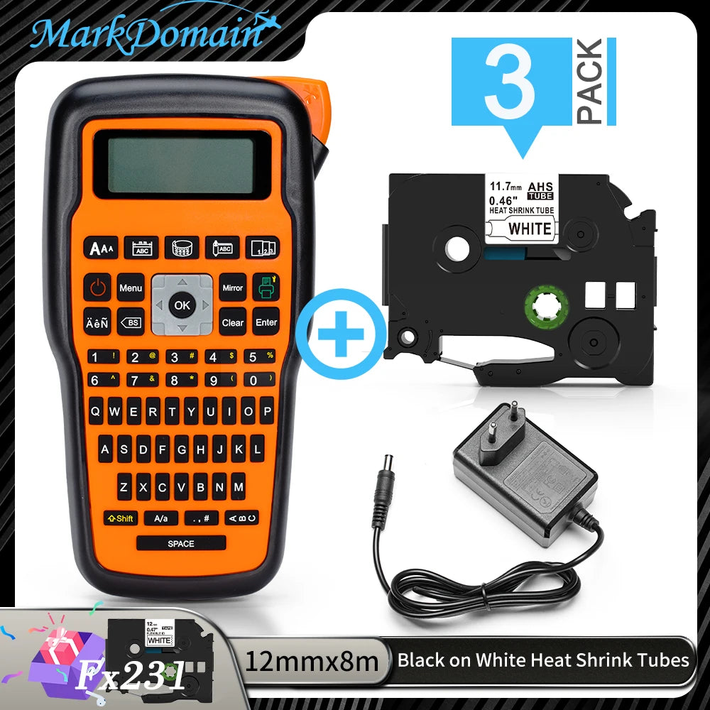 MarkDomain E1000 Pro Industrial Label Maker | TZe Tape Compatible Industrial Label Maker Richie's OG 3 black on white