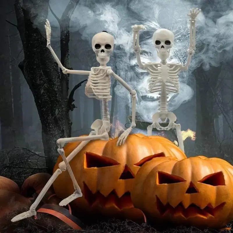 Posable Halloween Skeleton Prop – 15.7" Realistic Plastic Bones Halloween Skeleton Prop Richie's
