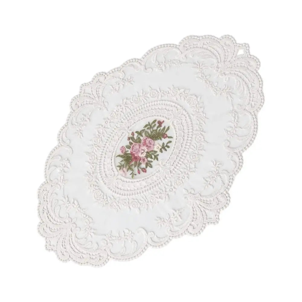 Lace Embroidered Cloth Coaster Table Napkin Home Decor Lace Table Coaster Richie's White-1
