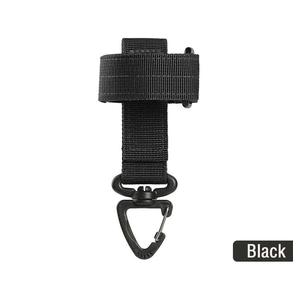 Tactical Glove Hanging Buckle Hook – Outdoor Camping Clip Tactical Gear Clip Richie's black One Size