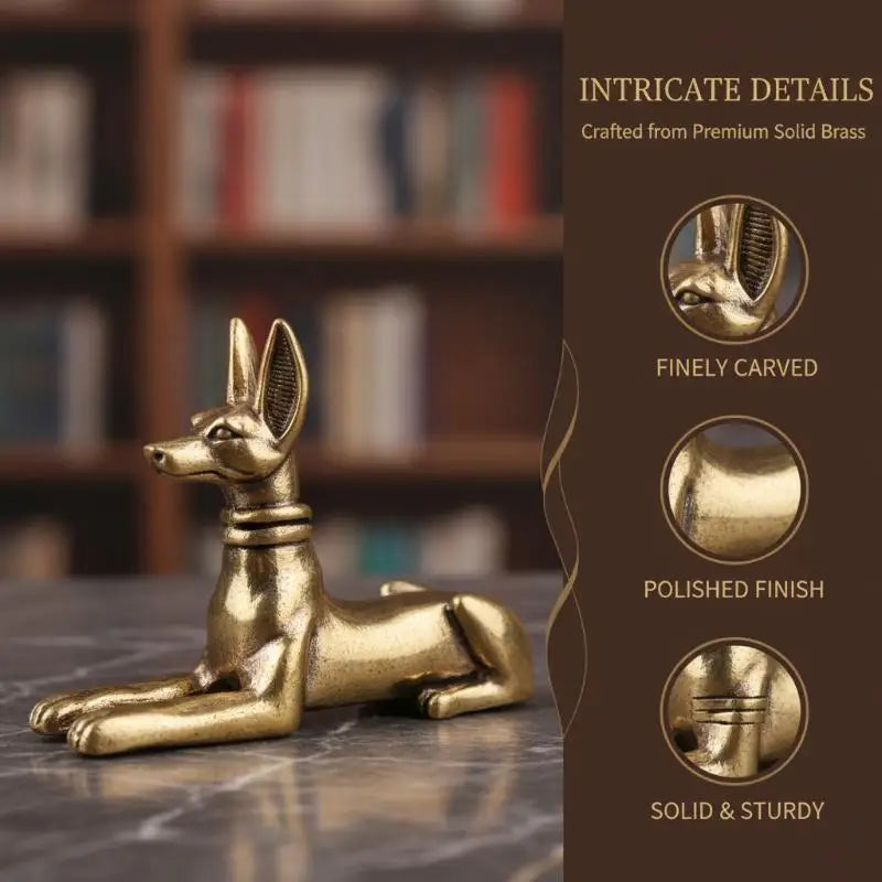 Vintage Solid Brass Dog Figurine – Desktop Tea Pet Ornament Brass Figurine Richie's