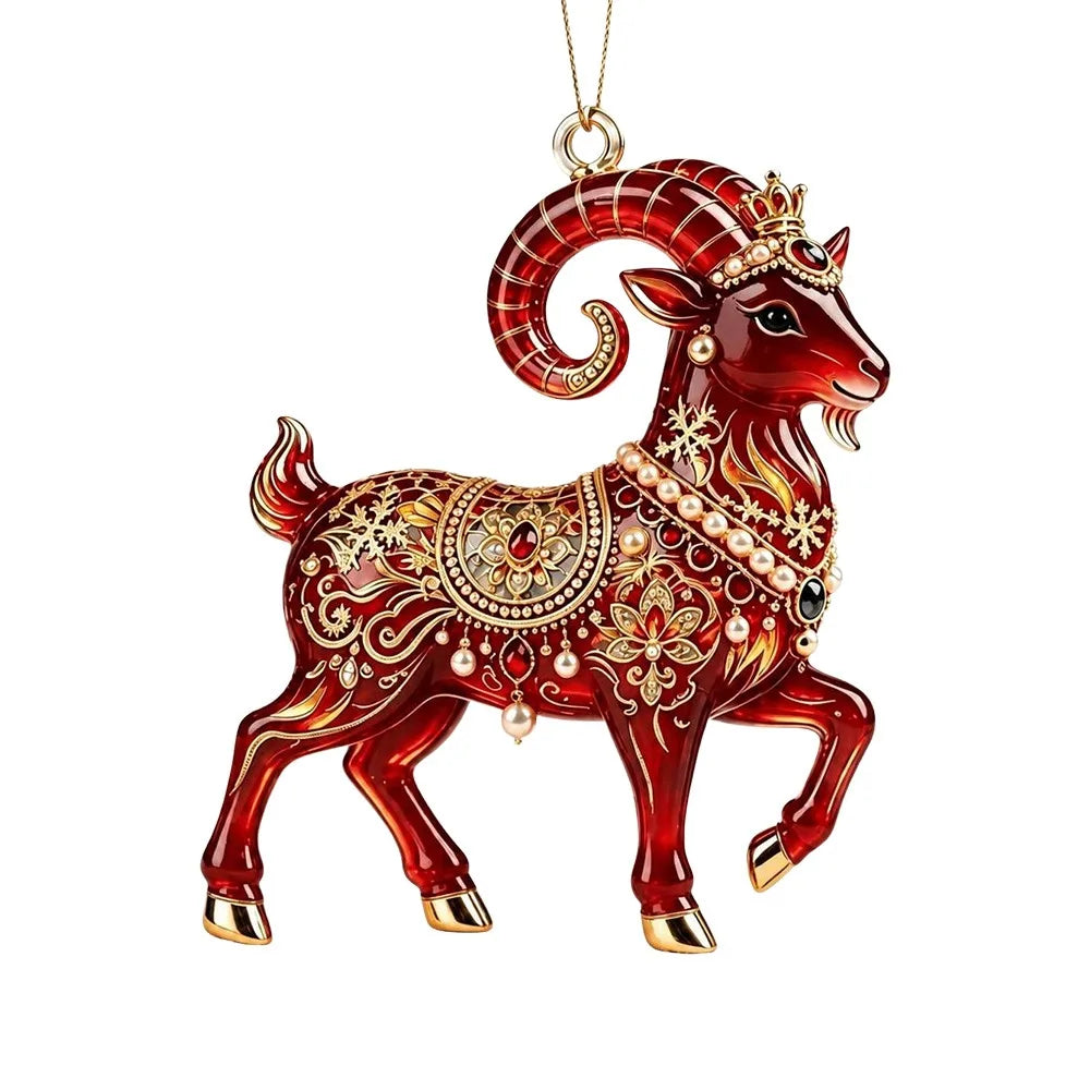 Acrylic Zodiac Ram Christmas Ornament – Red & Gold Angel Wings Christmas Ornament Richie's 9
