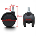 2-Inch Office Chair Caster with Brake – 360° Swivel Wheel Chair Caster Wheel Richie's 2in