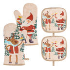 Heat Resistant Oven Mitt & Pot Holder Set – Non-Slip Cotton Oven Mitt Set Richie's